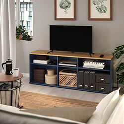SKRUVBY - TV bench, black-blue, 156x38x60 cm
