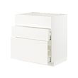 METOD/MAXIMERA - Base cab f sink+3 fronts/2 drawers, white/Veddinge white, 80x60x80 cm