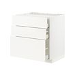 METOD/MAXIMERA - Kbnt dsr u kmpr/3 bgn dpn/3 laci, putih/Veddinge putih, 80x60x80 cm