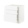 METOD/MAXIMERA - Kbnt dsr u kmpr/3 bgn dpn/3 laci, putih/Voxtorp putih matt, 80x60x80 cm