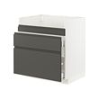 METOD/MAXIMERA - Base cb f HAVSEN snk/3 frnts/2 drws, white/Voxtorp dark grey, 80x60x80 cm