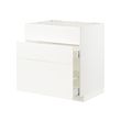 METOD/MAXIMERA - Base cab f sink+3 fronts/2 drawers, white/Veddinge white, 80x60x80 cm