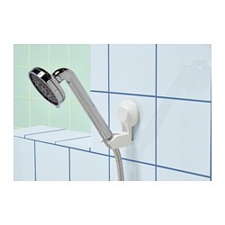 TISKEN - Hand shower park bracket w suc cup, white