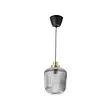 SOLKLINT - Lampu gantung, kuningan/kaca bening abu-abu, 22 cm