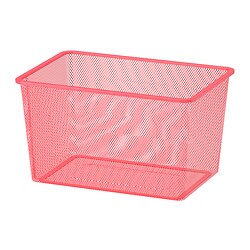 TROFAST - Kotak penyimpanan jaring, merah cerah, 42x30x23 cm