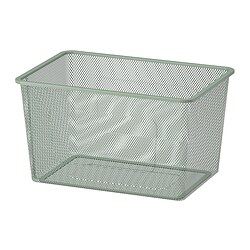 TROFAST - Kotak penyimpanan jaring, hijau muda-abu-abu, 42x30x23 cm