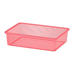 TROFAST - Kotak penyimpanan jaring, merah cerah, 42x30x10 cm