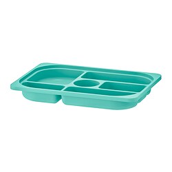 TROFAST - Storage tray with compartments, turquoise, 42x30x5 cm