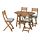 ASKHOLMEN - gateleg table+4 chairs, outdoor, foldable dark brown/Klösan blue | IKEA Indonesia - PE920185_S1