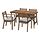 ASKHOLMEN - table+4 chairs w armrests, outdoor, dark brown/Klösan blue, 143x75 cm | IKEA Indonesia - PE920193_S1