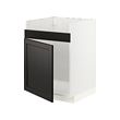 METOD - Base cab f HAVSEN single bowl sink, white/Lerhyttan black stained, 60x60x80 cm