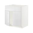 METOD - Base cabinet f sink w 2 doors/front, white/Ringhult white, 80x60x80 cm