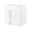 METOD - Base cabinet f sink w 2 doors/front, white/Veddinge white, 80x60x80 cm