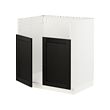 METOD - Kabinet dasar u wastafel TALLSJÖN, putih/Lerhyttan diwarnai hitam, 80x60x80 cm