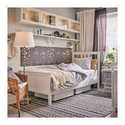 HEMNES - Bed frame, white stain/Luröy, 90x200 cm