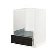 METOD/MAXIMERA - Kbnt dsr utk oven dg laci, putih/Lerhyttan diwarnai hitam, 60x60x80 cm