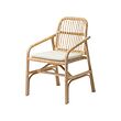 SALNÖ/GRYTTOM - Chair with cushion, armrests rattan/Gransel natural