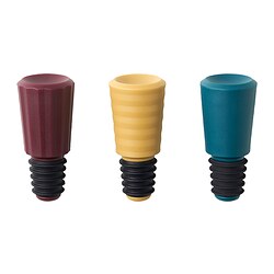 AUXID - Sumbat botol, set isi 3, warna campuran