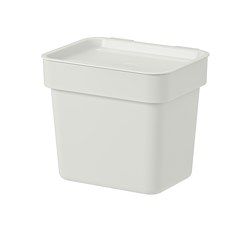 HÅLLBAR - Tempat sampah dengan penutup, abu-abu muda, 3 l