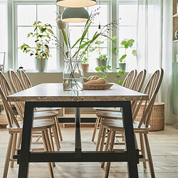 SKOGSTA - Dining table, acacia/black, 235x100 cm