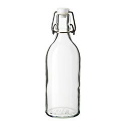KORKEN - Bottle with stopper, clear glass, 0.5 l