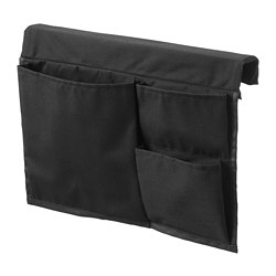 STICKAT - Kantong untuk tempat tidur, hitam, 39x30 cm