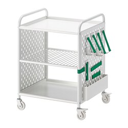BRÄNNBOLL - Unit rak beroda, putih, 56x62 cm