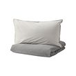 BLÅVINDA - Sarung duvet dan sarung bantal, abu-abu, 150x200/50x80 cm