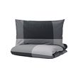 BRUNKRISSLA - Sarung duvet dan 2 sarung bantal, hitam, 240x220/50x80 cm