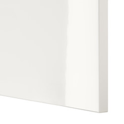 BESTÅ - Unit rak dengan pintu, putih/Selsviken high-gloss/putih, 120x42x38 cm
