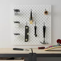 SKÅDIS - Kombinasi papan berlubang, putih, 56x56 cm
