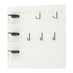 SKÅDIS - Kombinasi papan berlubang, putih, 56x56 cm