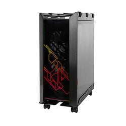 UPPSPEL - Tempat cpu dengan roda, abu-abu tua