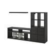 LACK/KALLAX - TV storage combination, black-brown, 224x39x147 cm