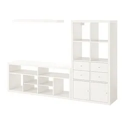 LACK/KALLAX - TV storage combination, white, 224x39x147 cm