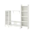 BAGGEBO - TV storage combination, metal/white, 174x35x160 cm
