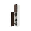 METOD - High cabinet with cleaning interior, white/Sinarp brown, 40x60x220 cm