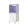 EKET - Cabinet combination with legs, white pale lilac/wood, 35x35x80 cm