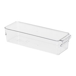 KLIPPKAKTUS - Kotak penyimpanan untuk kulkas, transparan, 32x10x8 cm