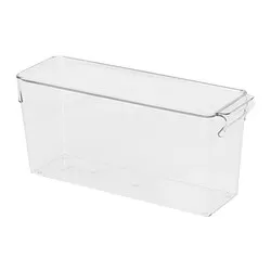 KLIPPKAKTUS - Kotak penyimpanan untuk kulkas, transparan, 32x10x14 cm
