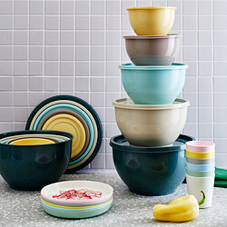 GARNITYREN - Bowl with lid, set of 5, mixed colours