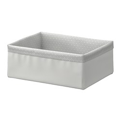 BAXNA - Pengatur, abu-abu/putih, 20x26x10 cm