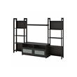 LAIVA/BRIMNES - TV storage combination, black-brown, 244x41x165 cm