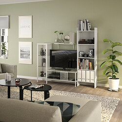 BAGGEBO - TV storage combination, metal/white, 174x35x160 cm