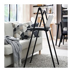 BJÖRKÅSEN - Folding table, black, 59x35 cm