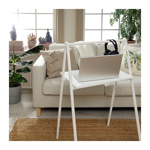 BJÖRKÅSEN folding table, white, 59x35 cm | IKEA Indonesia