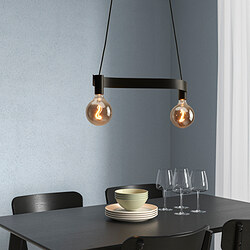 ACKJA - Lampu gantung, berbentuk ombak/hitam, 60 cm