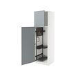 METOD - High cabinet with cleaning interior, white/Kallarp light grey-blue, 60x60x200 cm