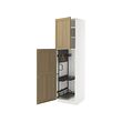 METOD - High cabinet with cleaning interior, white/Vedhamn oak, 60x60x220 cm