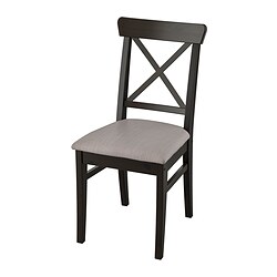 INGOLF - Chair, brown-black/Nolhaga grey-beige